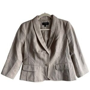 B2 Talbots Beige Jacquard Textured Blazer Jacket‎